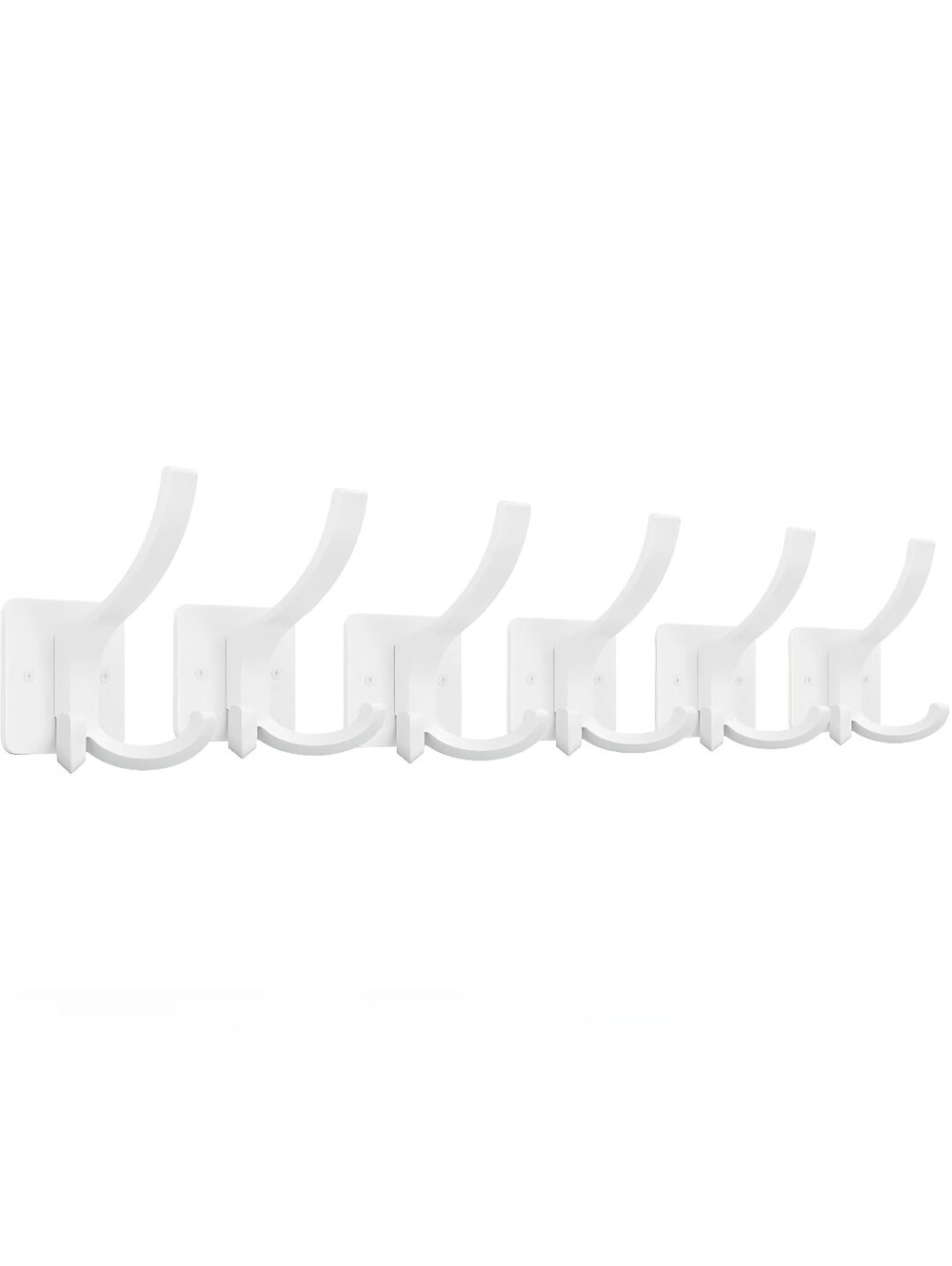 White Wall Mount Hooks- 6 Pack